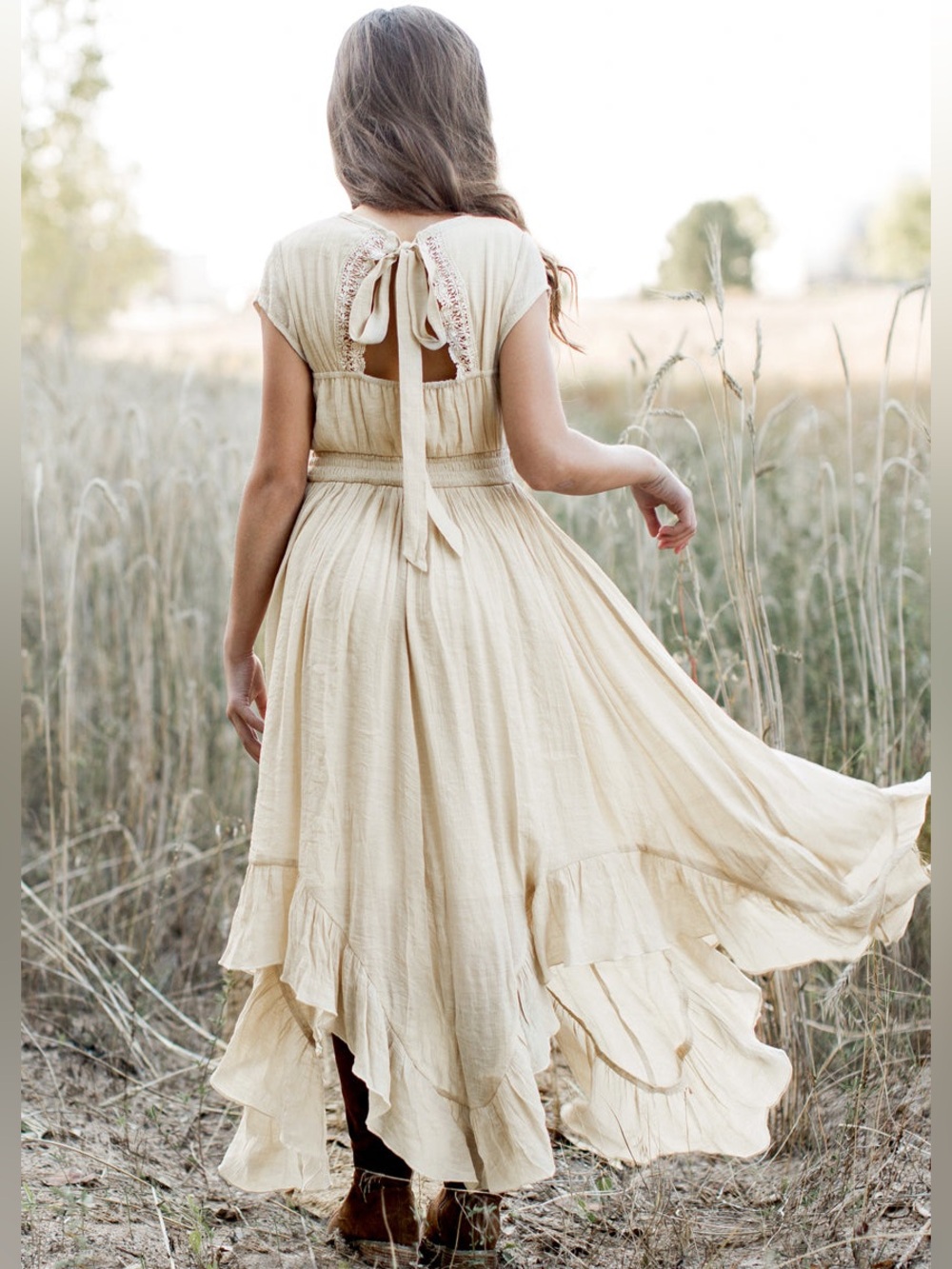 Joyfolie Briley Dress in Ecru